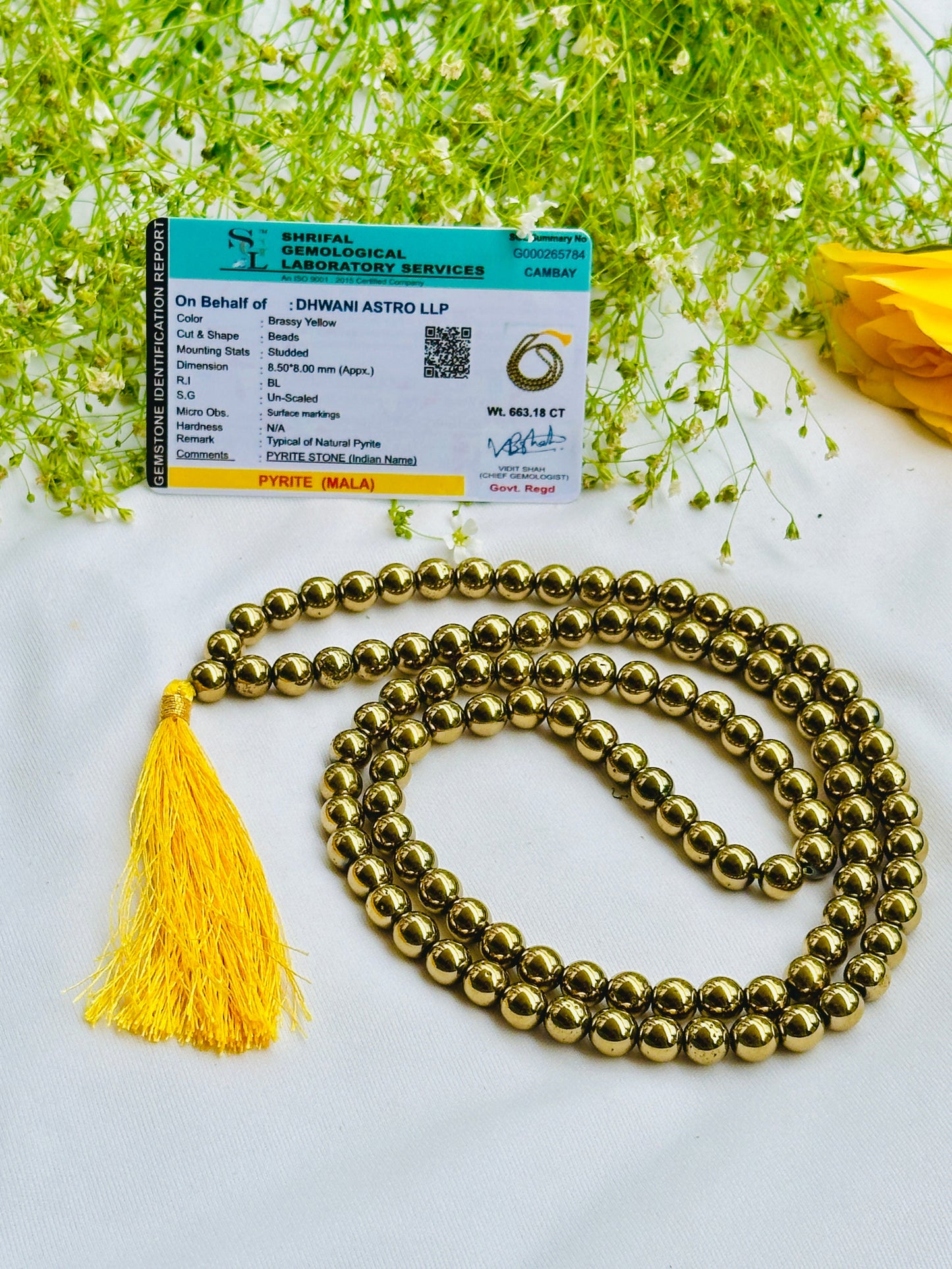 Golden Pyrite Jap Mala