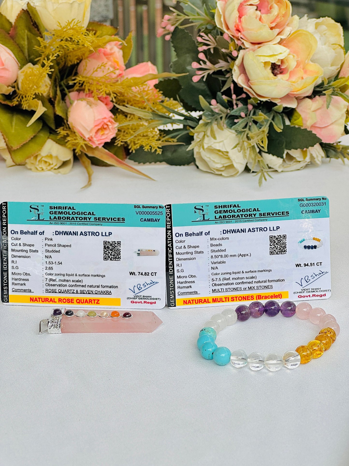 Forever Love (Love Marriage Bracelet & Rose Quartz Seven Chakra Pendant)