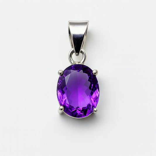 Attract Luck, Enhance Intuition, Improve Health & Skin: Amethyst Crystal Pendant