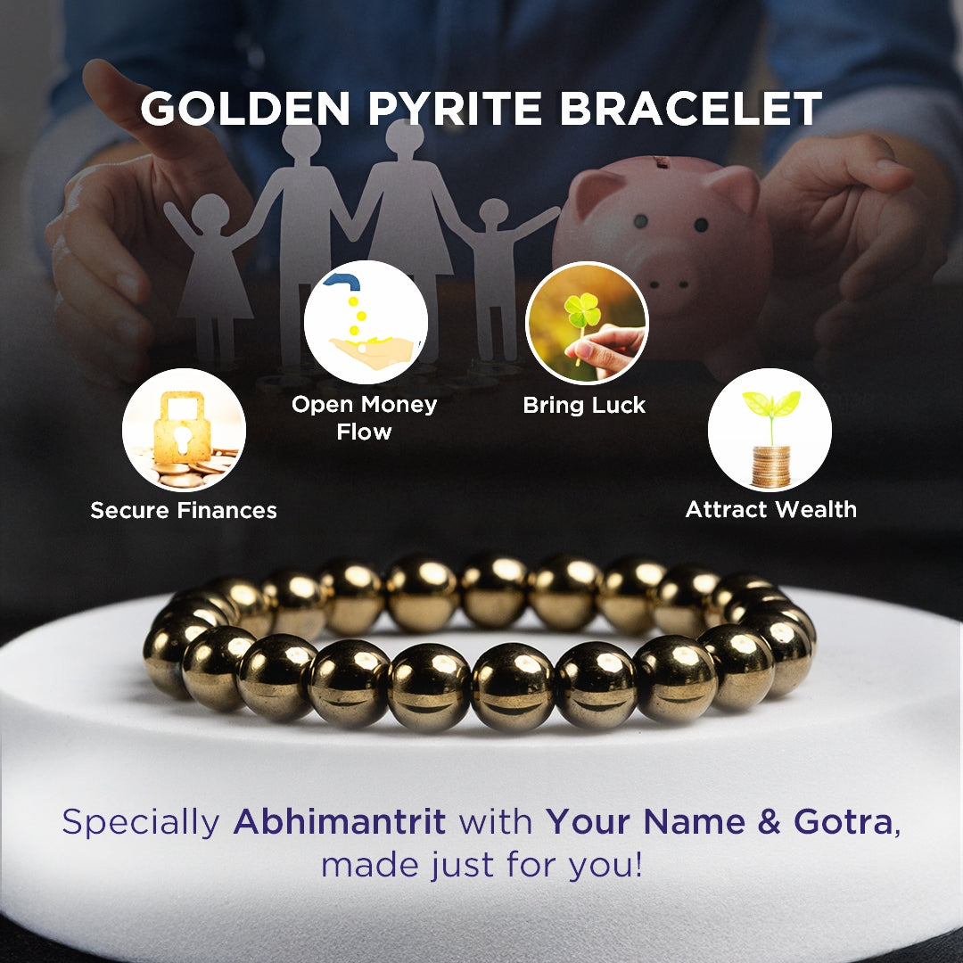 Fame & Fortune Attract: Golden Pyrite Bracelet