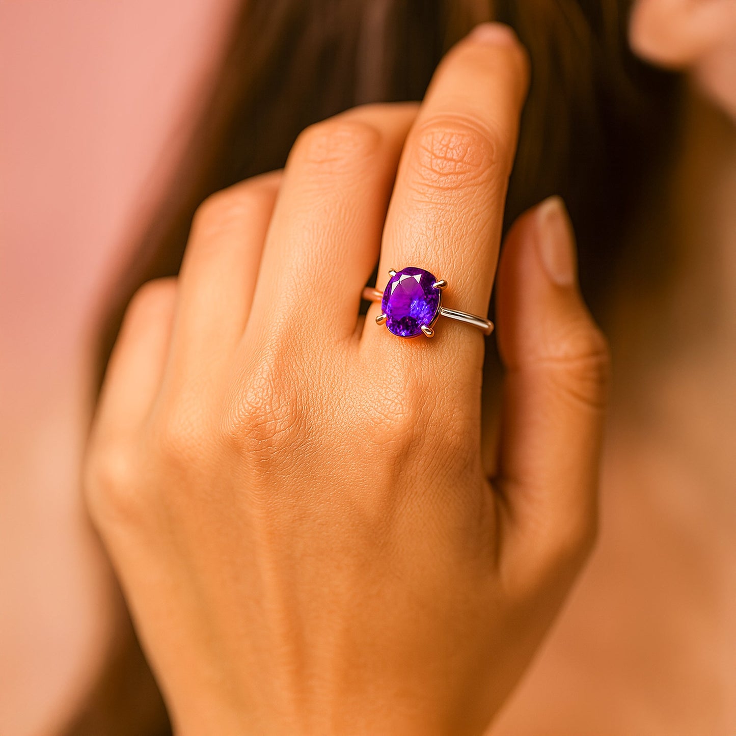 Attract Luck, Enhance Intuition, Improve Health & Skin: Amethyst Ring