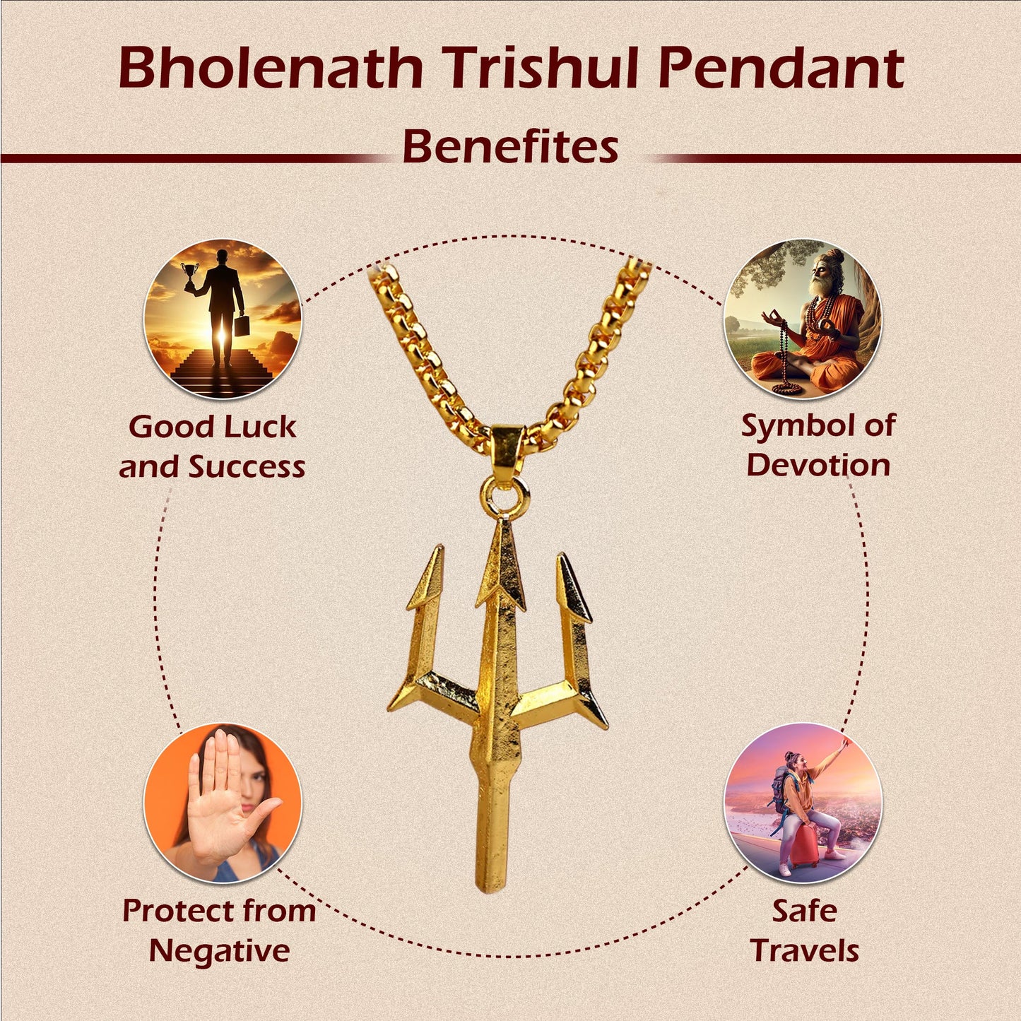 Bholenath Trishul Pendant