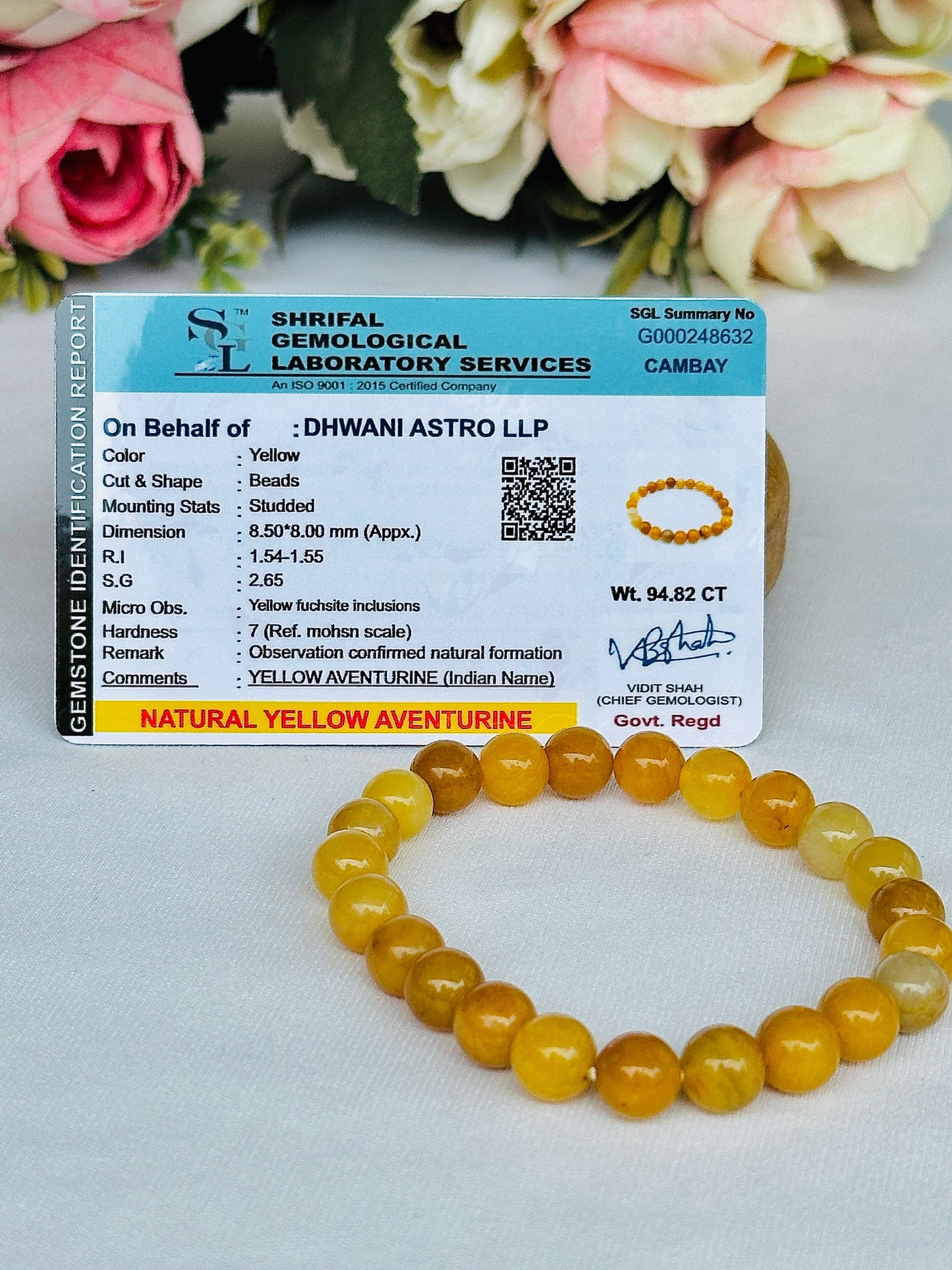 Fulfill Your Desires with Divine Blessings Bracelet (Yellow Aventurine)