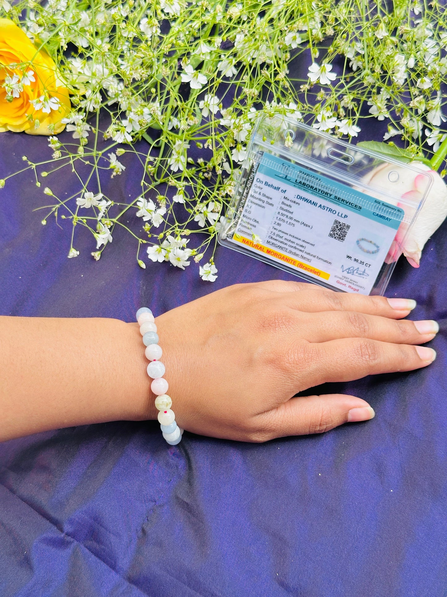 Fear, Anger, Stress and Anxiety Relief: Morganite Bracelet