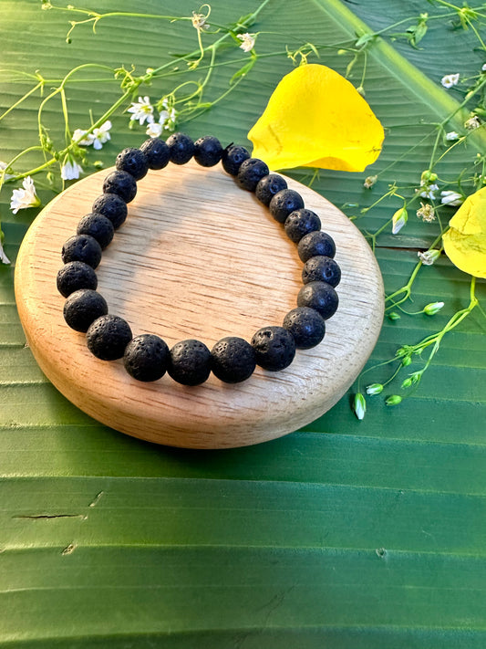 Grounding, Stability and Energy Booster Bracelet: Lava Stone Bracelet