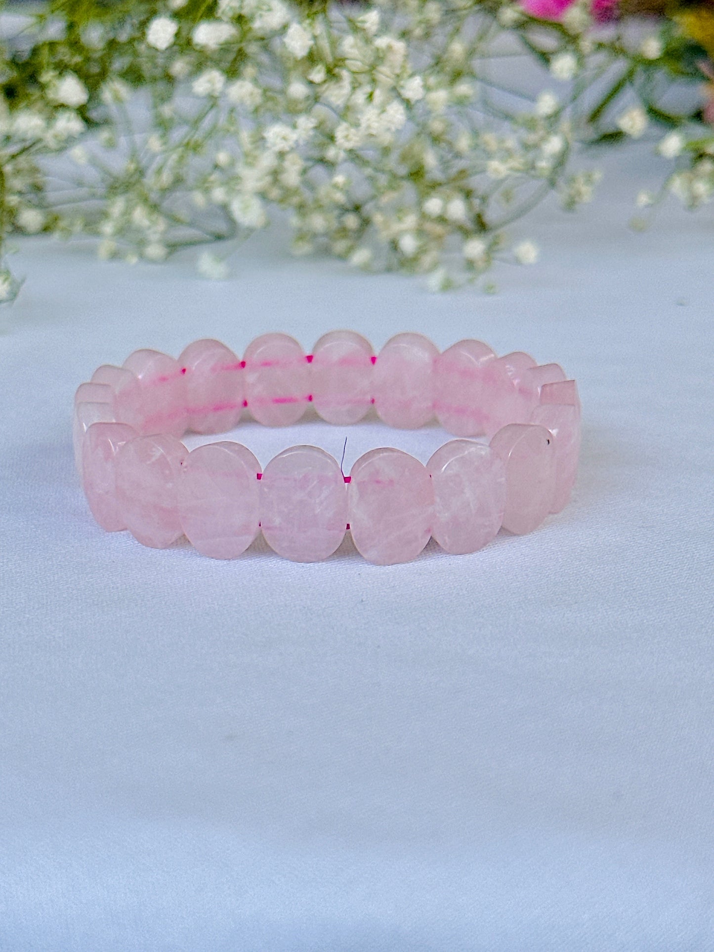 Improve Love, Relationship & Emotional Connection: Rose Quartz Emerald Cut Bracelet