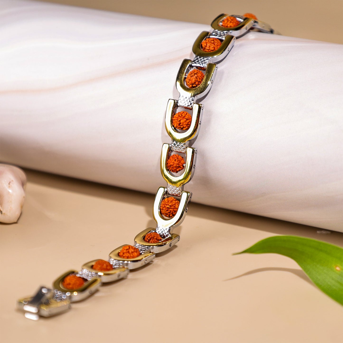 Duotone Rudraksha Bracelet (IGP Gold & Silver Plating)