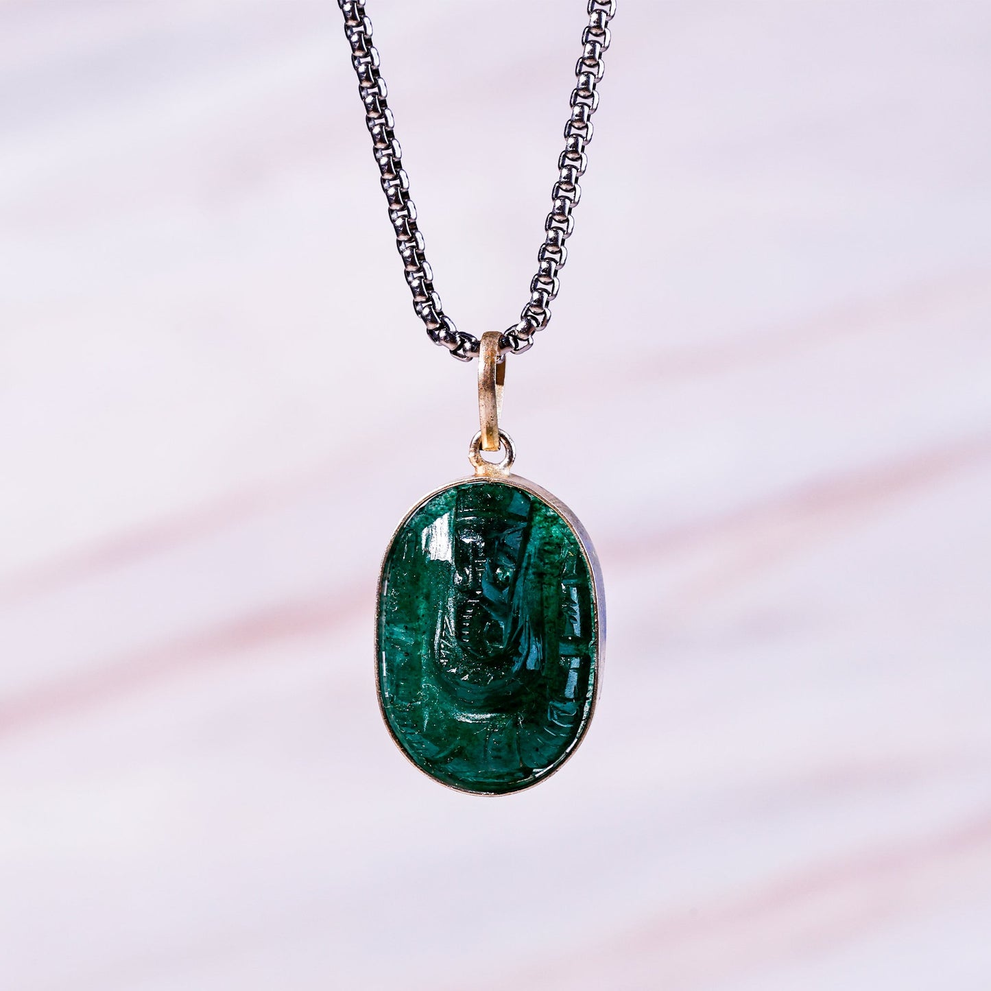 Green Jade Ganesha Pendant