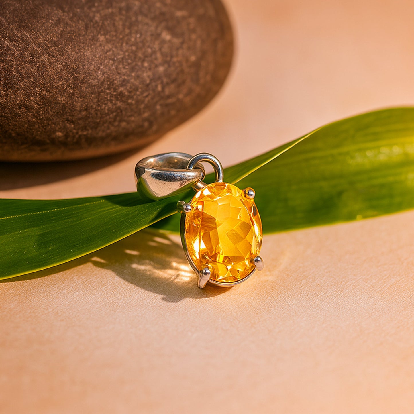 High Financial Status, Success in Job & Profession: Yellow Citrine Pendant