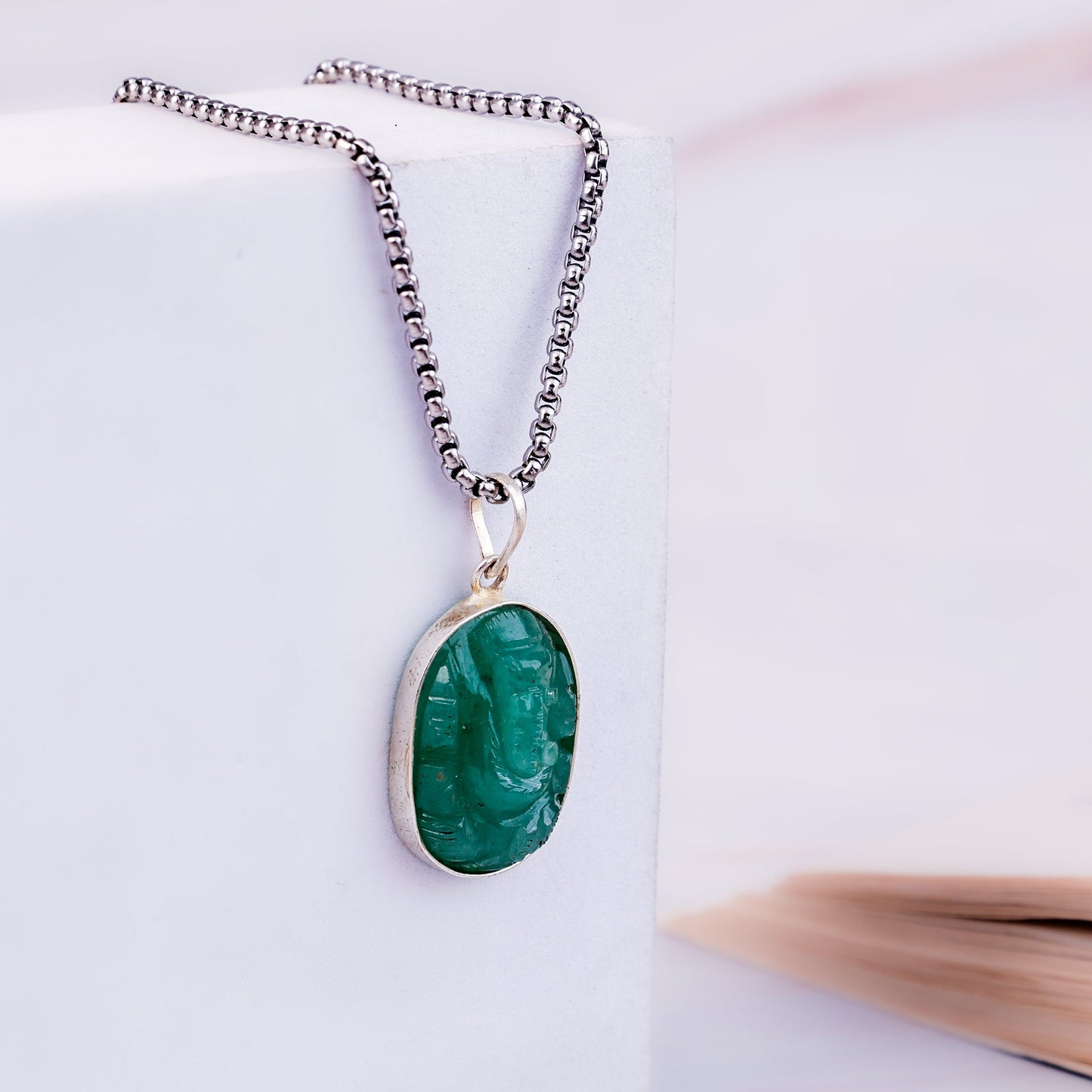 Green Aventurine Ganesha Pendant