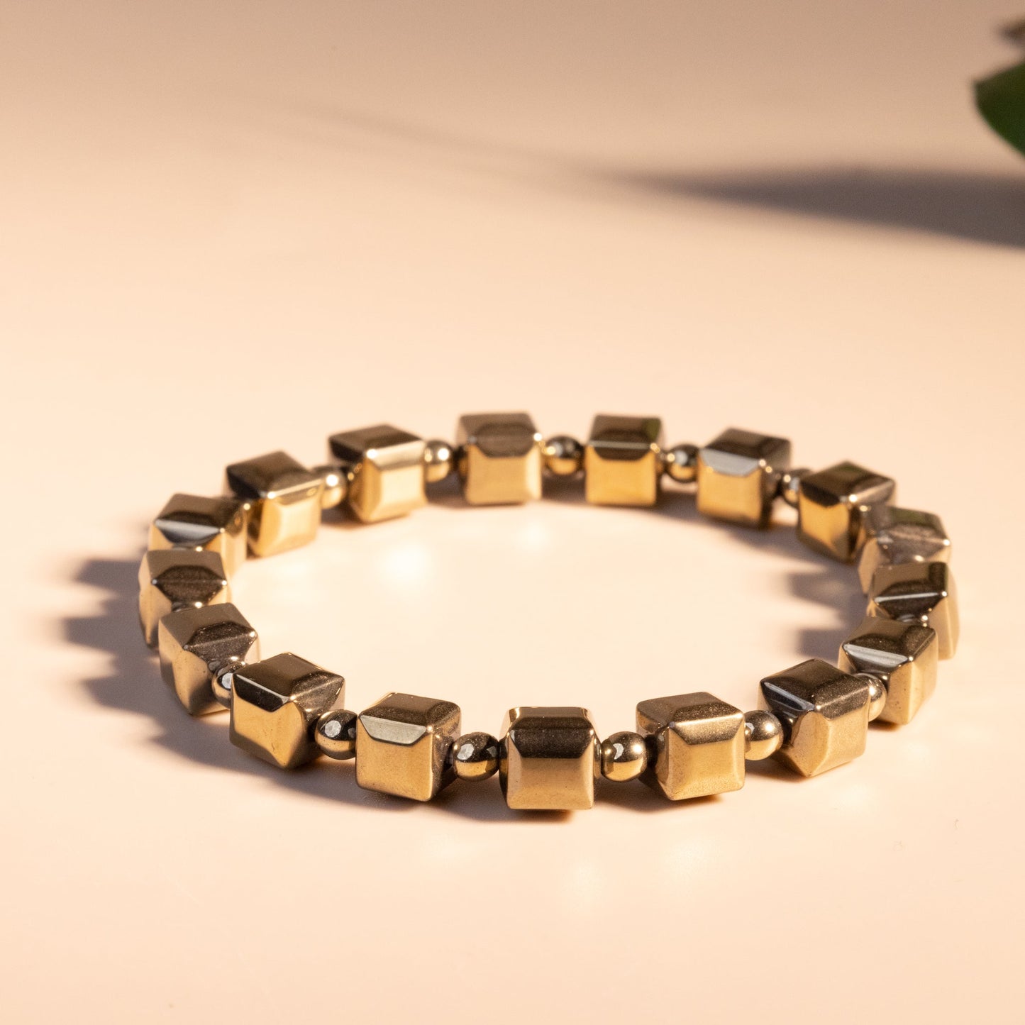 Fame & Fortune Attract: Golden Pyrite Cubical Bracelet